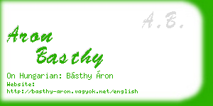 aron basthy business card